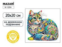 Мозаика алмазная MAZARI "Кошка" M-12204 холст,20*20см,част.выкл.,подрам.