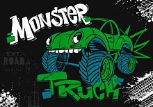 Покрытие настольное д/лепки ПЧЕЛКА 33*23см НПД-1 "Monster truck" пластик
