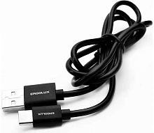 Кабель для зарядки Ergolux ELX-CDC02P-C02 Type-C -USB,2А,1м,чёрный