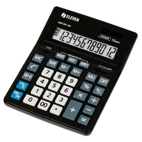 Калькулятор наст. 12разр. Eleven Business Line CDB1201-BK/BL чёрный/синий,2пит.,155*205*35мм