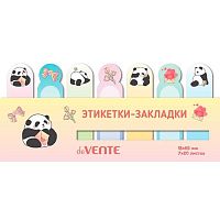 Набор самокл. этикеток-закладок deVENTE "Panda" 2011414 65*18мм,7цв.*20л.,бум.,п/прозр.пласт.