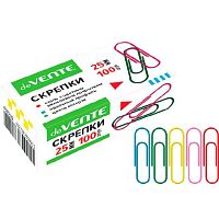 Скрепки 25мм 100шт. deVENTE 4135322  цв.,овал.,к/к