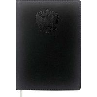 Записная книжка А5  80л. deVENTE "Emblem" 2251510 кож.зам.,чёрная,клетка,крем.бум.,поролон