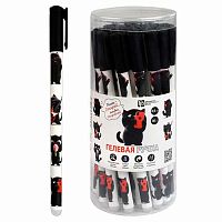 Ручка гелевая "Пиши-Стирай" ФЕНИКС "Чёрный кот" 69534 синяя,0,5мм,корп.софт-тач,асс.