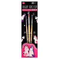 Набор кистей  3шт. ФЕНИКС (нейлон кр.№1,3,5) "Арт-братва" 66066 дерев.ручка