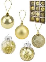 Набор ёлочных шаров Миленд "Ожидание" НШ-1509 (12шт),6см,золотистый