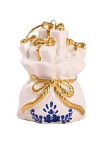 Подвесное украшение НГ ФЕНИКС "Мешок с подарками" 94941 фарфор,4,6*7,8*5,5см