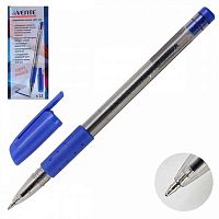 Ручка масл. шар. deVENTE 5070342 ультрагладкое письмо, прозр.корпус, резин.держ. 0,7мм, синяя
