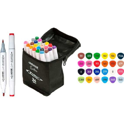 Маркеры д/скетчинга 24цв. deVENTE "Emotion" 5044111 двухст.,кисть/скош.,трёхгр.корп.,текстил.сум. Маркеры д/скетчинга 24цв. deVENTE "Emotion" 5044111 двухст.,кисть/скош.,трёхгр.корп.,текстил.сум.