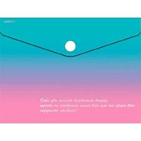 Папка-конверт на кнопке А5 deVENTE "Degrade" 3071316 непрозр.с рис.,180мкм,фольга