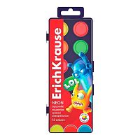 Краски 12цв. EK "Jolly Friends Neon" 61371 аквар.,пластик/к,е/подвес