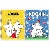 Записная книжка А6  80л. КанцБиз спираль "Moomin" MOM6/2 выб.уф-лак,клетка