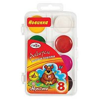 Краски  8цв. ГАММА "Мультики" 211046_8 мед.,б/к,пласт.уп.