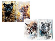 Записная книжка А6  80л. АППЛИКА спираль Перевертыш "Дикие животные" С1226-69