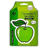Стикеры-закладки ФЕНИКС "Яблоко" 65190 пластик,100*104мм,25шт,зелён.,фигурн.