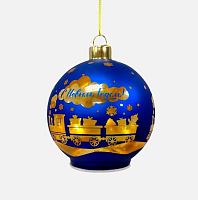 Игрушка ел. ФЕНИКС "Шар синий" 95545 стекл.,светодиод.подсветка,8*9*8см