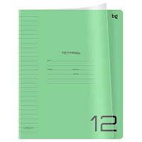 Тетрадь 12л. (линейка) BG пластик.обл. "UniTone. Green" 08906