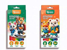 Карандаши 12цв. SchoolФормат "Яркие зверята" КЦ12-ЯЗВ шестигр.,к/к