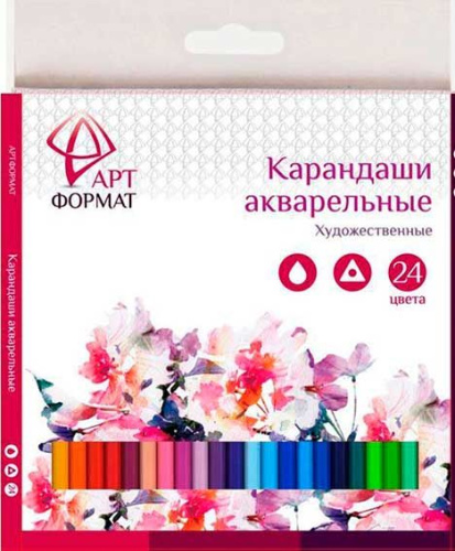 Карандаши аквар. 24цв. ARTформат AF03-041-24 трёхгр.