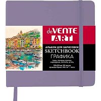 Скетчбук А6  80л. deVENTE тв.обл. "Art" 2134414 сиреневый,кож.зам.,крем.бум.140 г/м2