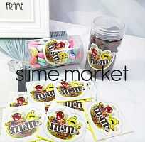 Наклейка на слайм Slime "M&M's"