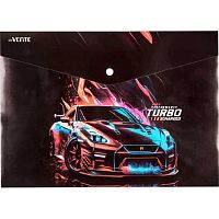 Папка-конверт на кнопке А4 deVENTE "Turbo" 3079411 непрозр.,факт.песок,180мкм