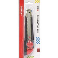 Нож канцелярский 18мм deVENTE 4090308 черный с красным, блистер