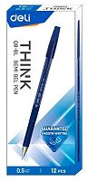 Ручка шар. DELI "Think" EQ8-BL (1504251) синяя,0,7мм,синий.корп.