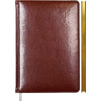 Записная книжка А5  80л. deVENTE "Bravo" 2251500 кож.зам.,коричн.,зол.срез,клетка,бел.бум.