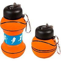 Бутылка складная 550мл deVENTE 8090483 оранжевая,силик.,с караб.,пласт.крышка,поильн.