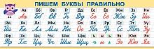 0.0-03-050 Плакат-растяжка "Пишем буквы правильно" (МО)