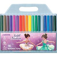 Фломастеры 18цв. deVENTE "Ballet Academy" 5082524 вент.колп.пластик.блист.