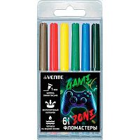 Фломастеры  6цв. deVENTE "Gamer" 5080525 вент.колп.,пластик.блист.
