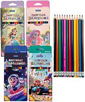 Карандаши пластик. 12цв. INTELLIGENT Jooydoo QD-31074-KC грифель 2М,d-2,8мм,трёхгр.,к/к