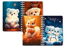 Записная книжка А6  80л. АППЛИКА спираль Перевертыш "Пушистики" С1226-52