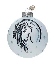 Шар КОЛОМЕЕВ Символ года 2026 "Лошадь контурная" КУ-65-254039 стекло, 6,5см,подар.уп.