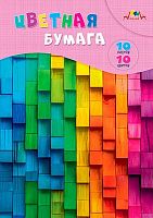 Бумага цв. А4 10л.10цв. АППЛИКА "Разноцветные полоски" С0276-01 офсет,в папке