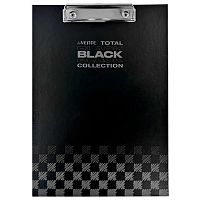 Клипборд А4 deVENTE "Total black" 3034326 картон толщина 2мм,выб.лак,мат.лам.,чёрный с диз.