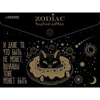 Папка-конверт на кнопке А5 deVENTE "Zodiac" 3071304 непрозр.,180мкм,тисн.фольг.