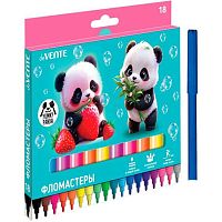 Фломастеры 18цв. deVENTE "Yummy Panda" 5082531 вент.колп.,к/к/подвес