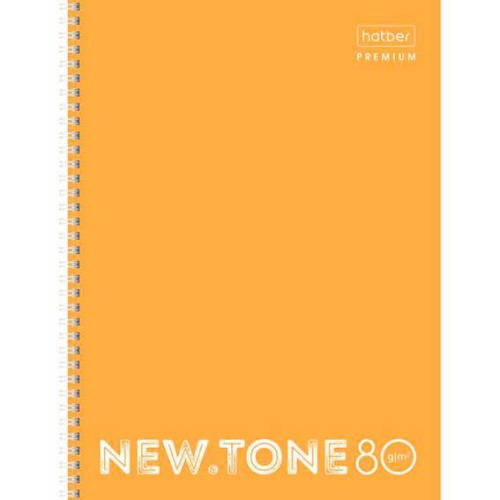 Тетрадь 80л. (клетка) А4 ХАТ спираль Premium "Newtone Neon Оранж" 00935 перфор.,глянц.лам.