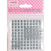 Стразы декор. самокл. deVENTE "Square" 8002186 белые,6мм,100шт,карточка 86*86мм