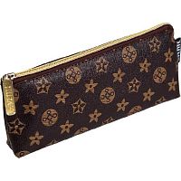 Пенал-косметичка deVENTE 210*85*85 "Monogram" 7026441 треуг.,коричн.,антиванд.кож.зам.