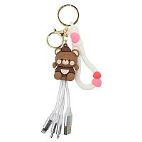 Брелок+USB кабель КОКОС "Мишутка" 16,5см 251250 коричневый,резина