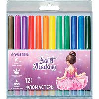Фломастеры 12цв. deVENTE "Ballet Academy" 5081524 вент.колп.,пластик.блист.