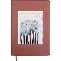 Записная книжка А5  80л. deVENTE "Flower" 2051615 кож.зам.,тёмн.-роз.,клетка,бел.бум.,аппл.
