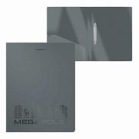 Папка 2 кольца 24мм EK А4 "Megapolis" 49980 серая,600мкм