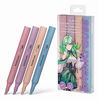 Набор маркеров текст.  4цв. EK Visioline V-17 Mini "Flex Manga" 60816 гибк.наконечн.,асс.