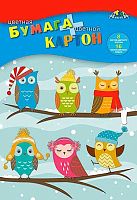 Набор цв.картона А4  8цв. и цв.бумаги А4 16цв. АППЛИКА "Совята" С1832-14