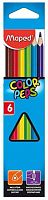 Карандаши  6цв. MAPED "Color`Peps" 832002 трёхгр.,ударопр.,из липы,к/к